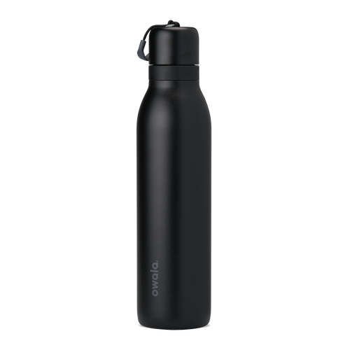 FreeSip Twist 24oz water bottle, matte black; twist cap with loop