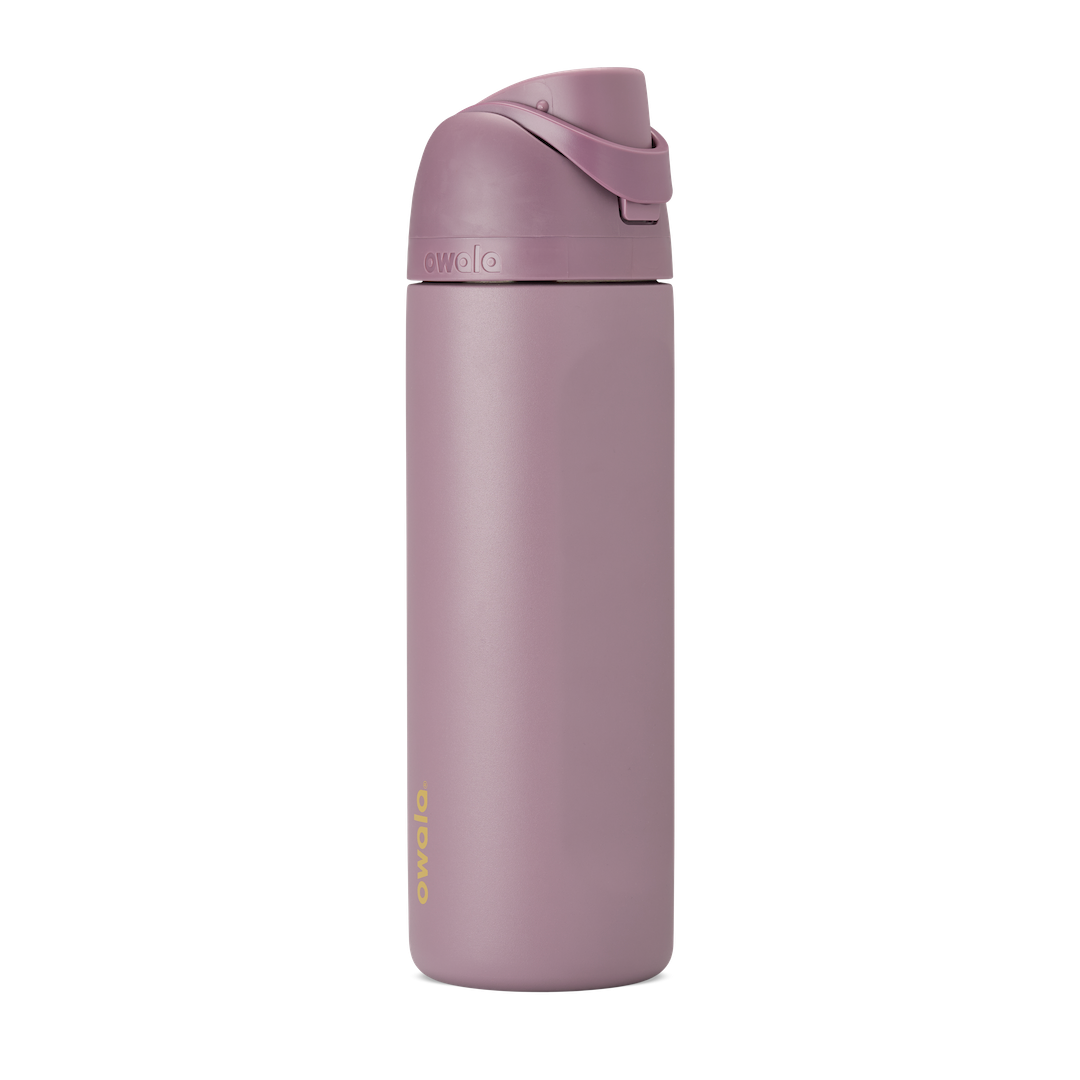 FreeSip 24oz in Spring Revival, dusty mauve-purple insulated bottle with matching flip cap and carry loop