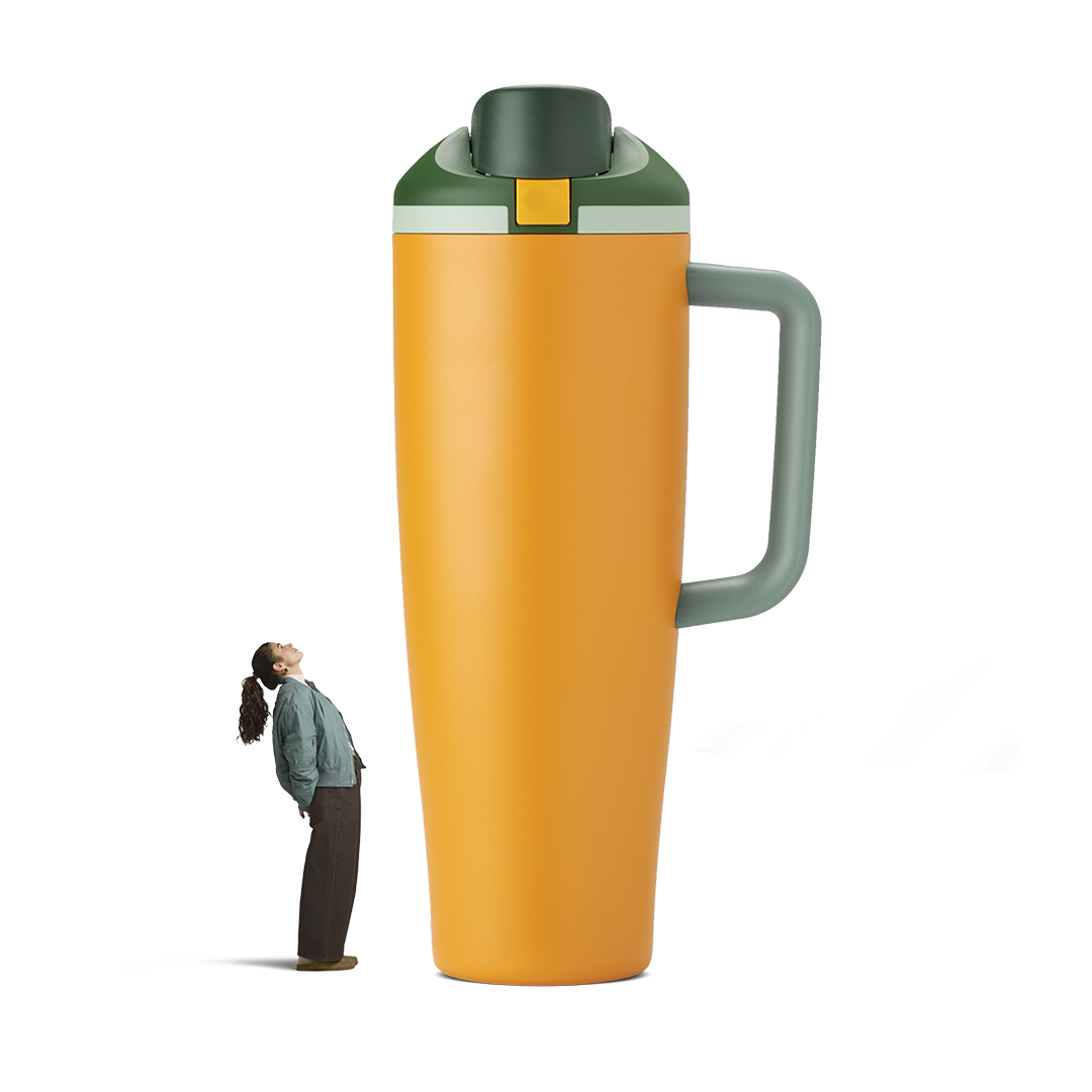 FreeSip Tumbler 40oz in Orange Grove