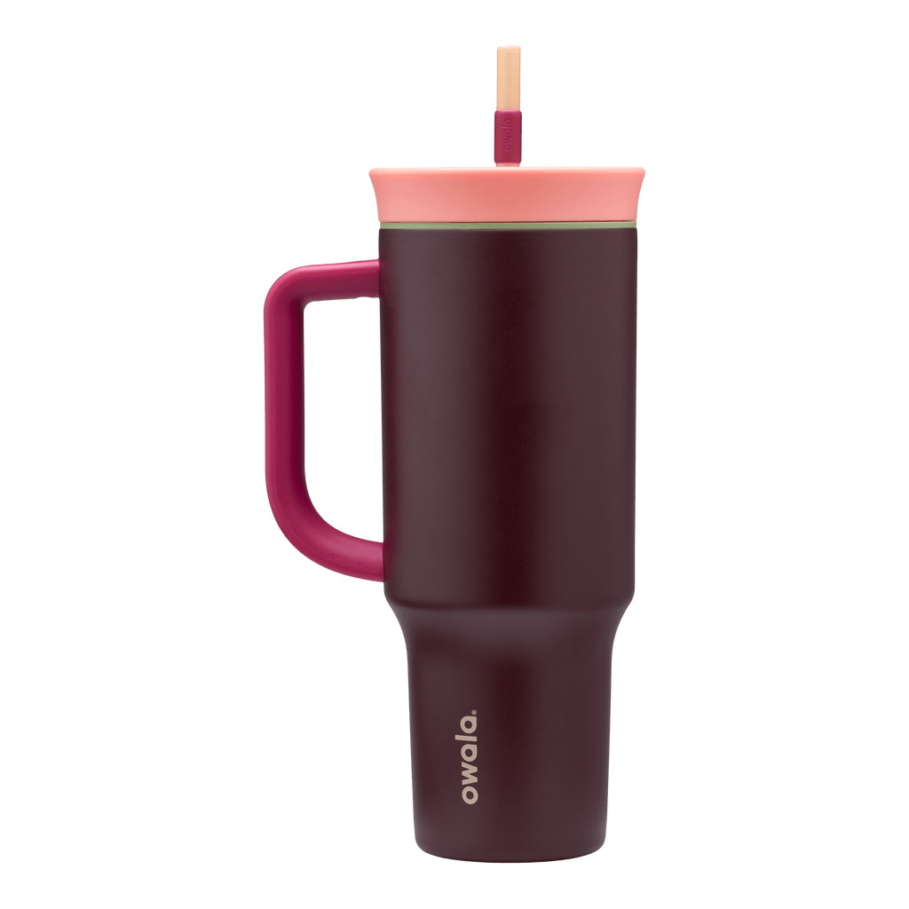 40oz Tumbler in deep burgundy-plum