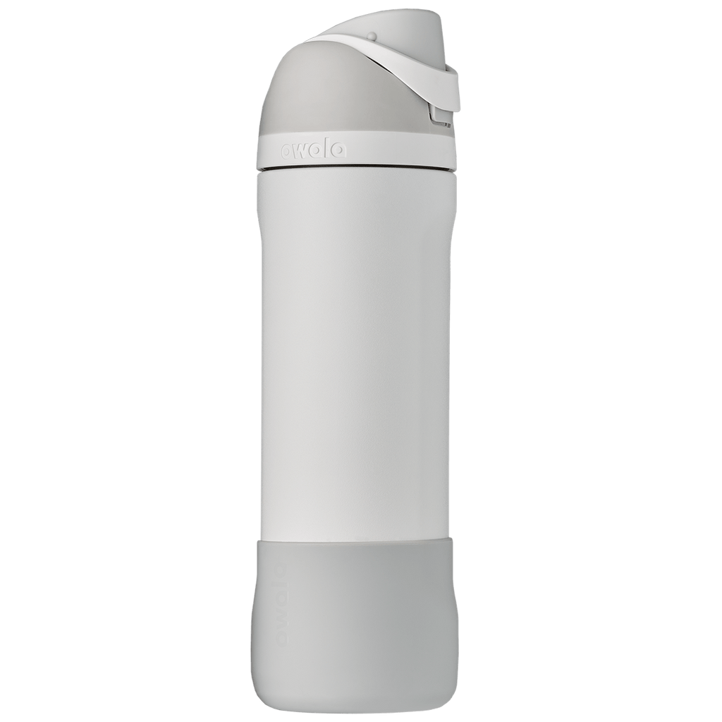 light gray silicone Bottle Boot, shown on a FreeSip bottle as example