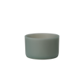 Owala Bottle Boot in translucent matte sage green silicone, wide short cylindrical form for FreeSip Tumbler and Sway bottles