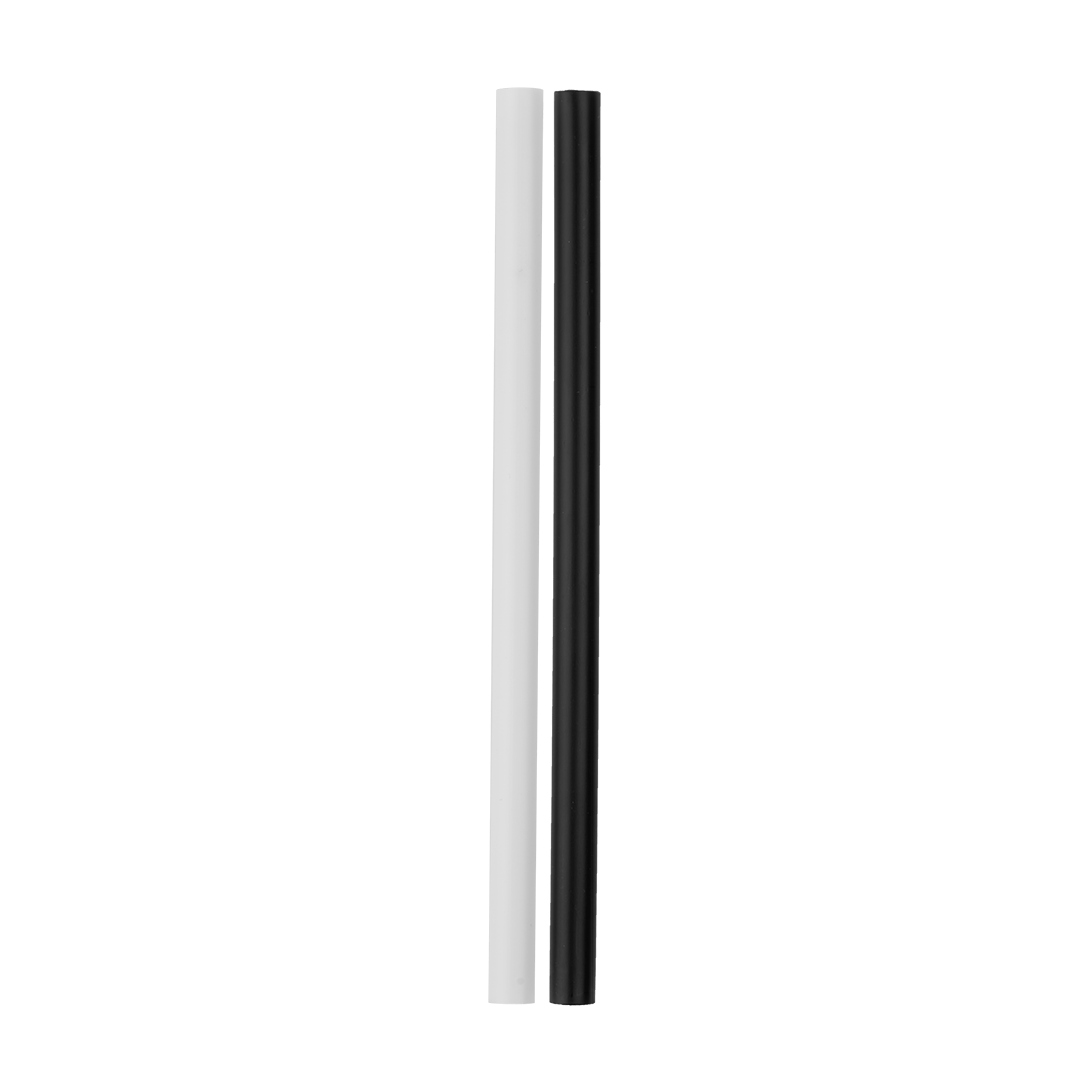 Owala Replacement Straws group shot showing two straws side by side, one solid white and one solid black