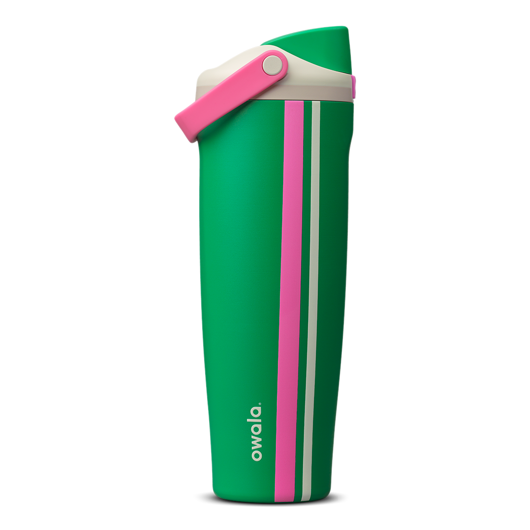 Owala Birthday Bash Vacation Mode 40oz FreeSip Sway bottle in vibrant green