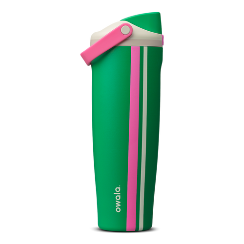 Owala Birthday Bash Vacation Mode 40oz FreeSip Sway bottle in vibrant green