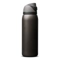 Owala FreeSip 40oz in Nailed It, deep charcoal black insulated bottle with matching dark gray flip cap and carry loop