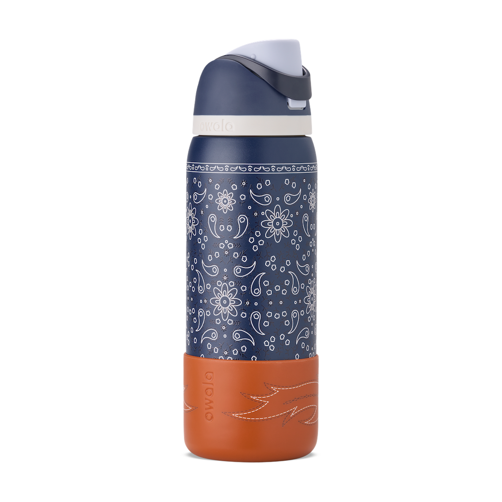 Owala Birthday Bash Not My First Rodeo Kids FreeSip bottle in navy blue