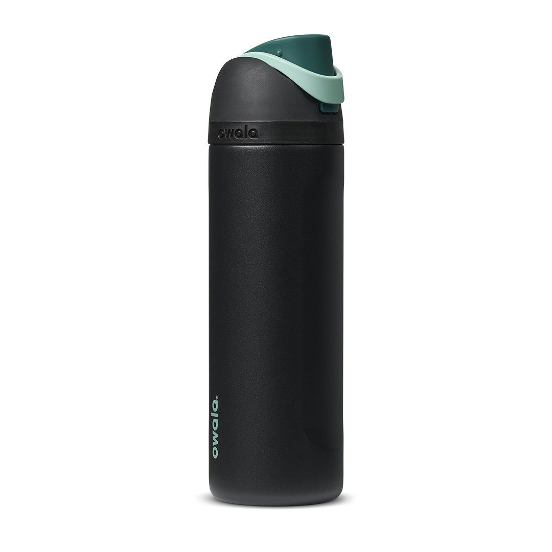 FreeSip 24oz in Night Light, matte black body with teal dark green flip cap
