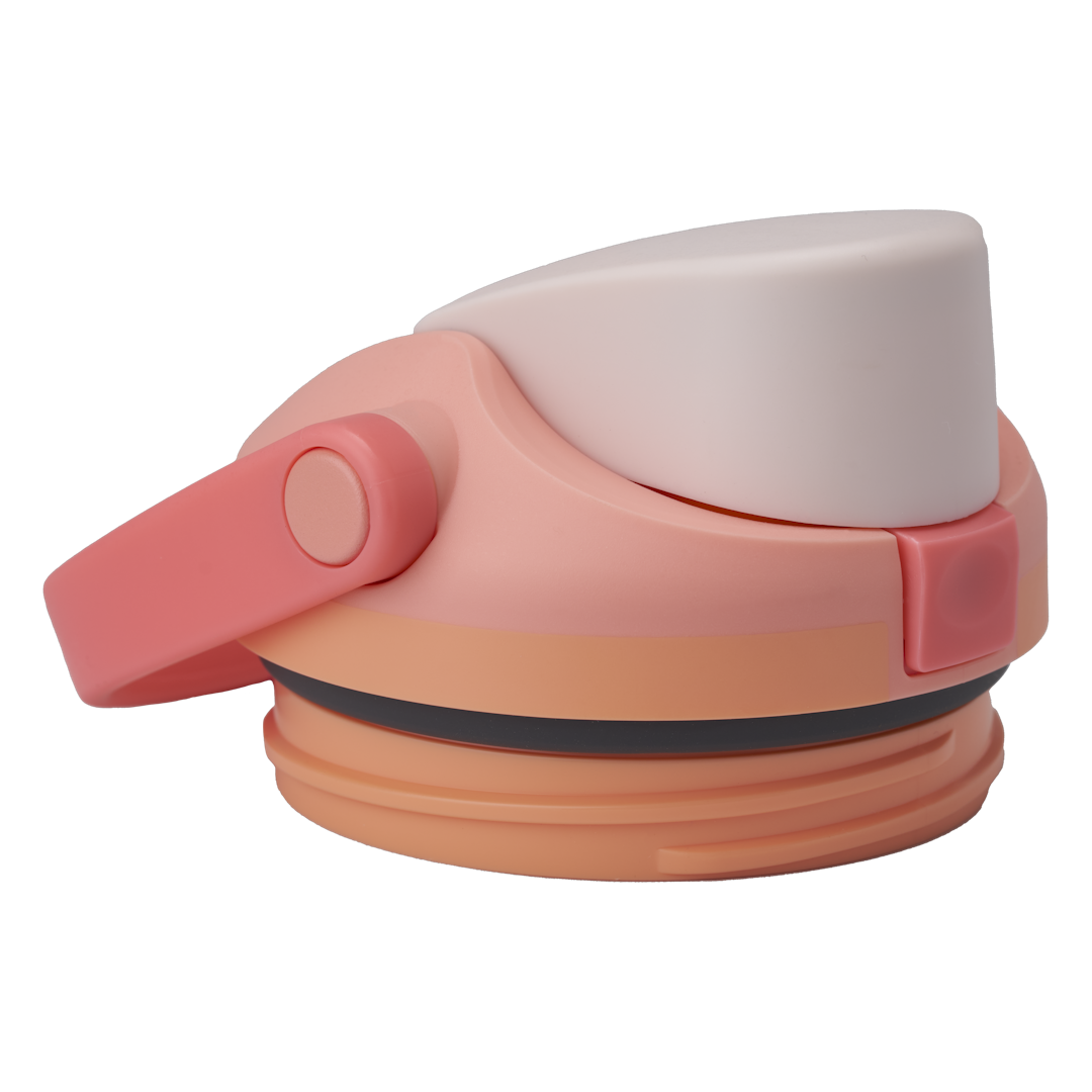 FreeSip Sway 30oz replacement lid in Sparkling Sherbet, coral peach to orange gradient dome-shaped lid with blush pink flip cap and side button