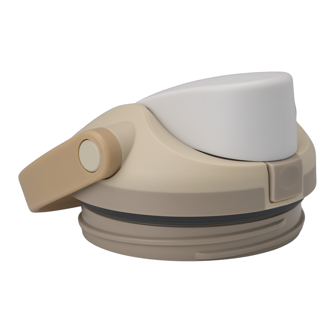 FreeSip Sway 40oz replacement lid in Lightly Toasted, warm tan/sand dome-shaped lid with white flip cap and tan carry loop