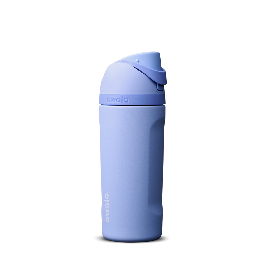 Kids FreeSip 16oz in Out of the Blue, soft periwinkle blue insulated bottle with matching blue flip cap and blue carry loop