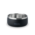 Pet Bowl 3-cup in Very Dark; matte black cup exterior with stainless steel interior rim and dark gray Owala logo on front