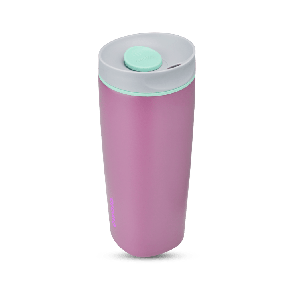 SmoothSip Slider 20oz, light mauve purple body with silver and mint green accent lid