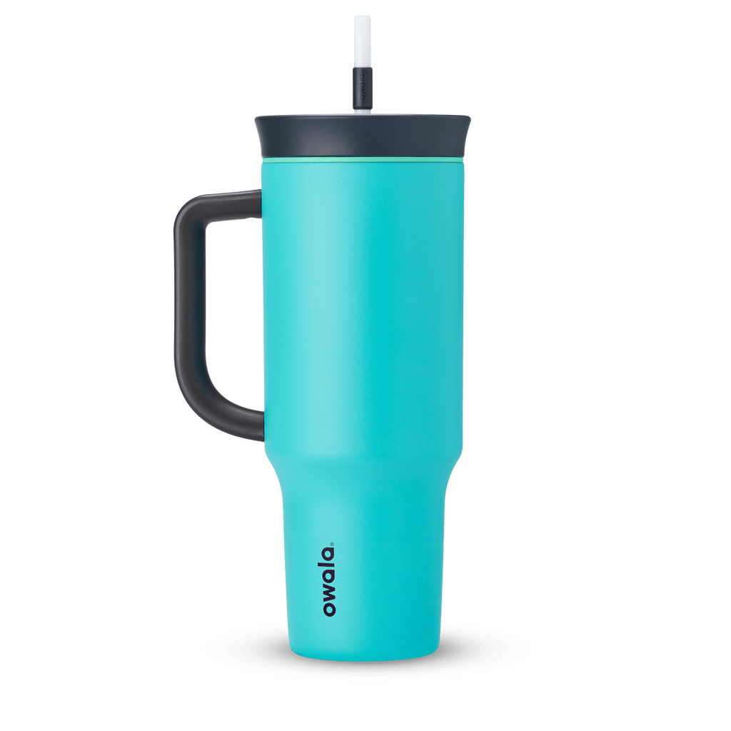 40oz Tumbler in bright aqua teal (Splash Zone)